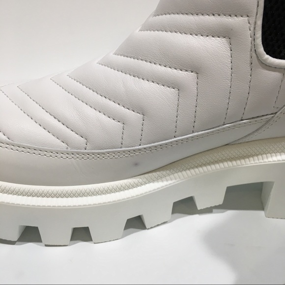 GUCCI Women's Matelassé Chelsea Ankle Boots -White Leather -US 7 -NEW - Picture 8 of 8